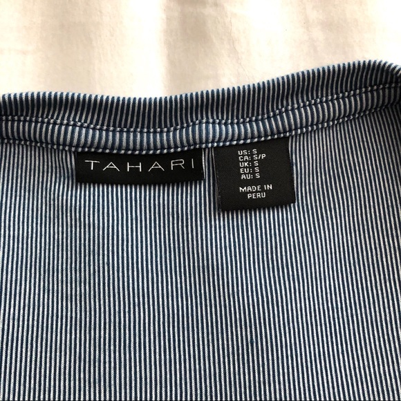 ❌ Tahari Stripped Short Sleeve Oversized Top - Picture 5 of 11